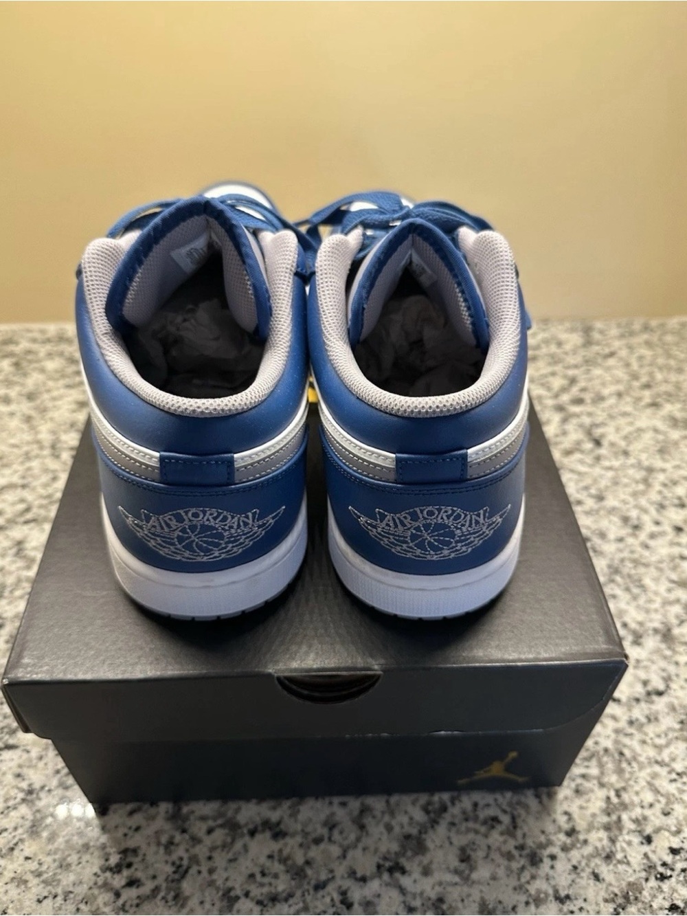 Air Jordan 1 Low True Blue/Cement Grey-white 11.5 - Picture 4 of 6